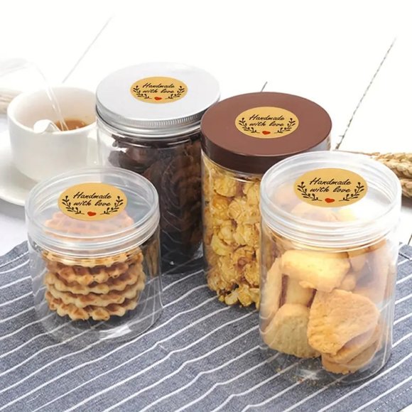 NEW 500pcs/roll Handmade With Love Stickers - Light Brown Kraft Stickers - Picture 4 of 5